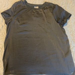 Faux silk t shirt . EUC . Shiny front and Matt back